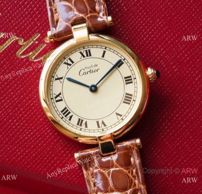 Swiss Les Must de Cartier Gold Case Watch AAA Replica Cartier